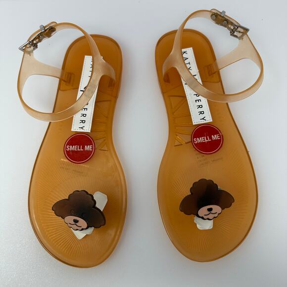 KATY PERRY Nugget Geli Jelly Dog Sandal Thongs Flip Flop PVC Scented Kidcore 6 - Picture 1 of 5